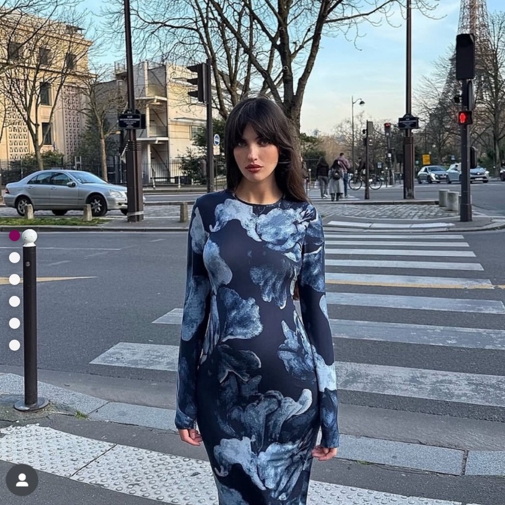 knee length dresses for ladies Long Sleeve V-Neck Lace Up Knit Dress main image 1